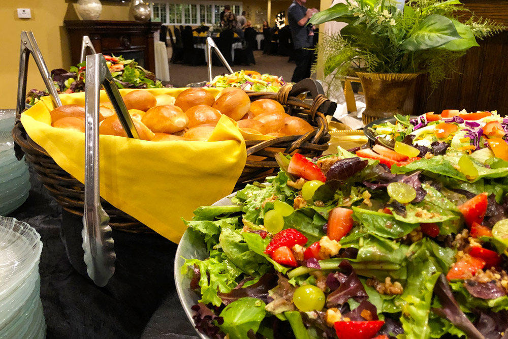 Fresh salads served at a Cosmic Crisp gathering
